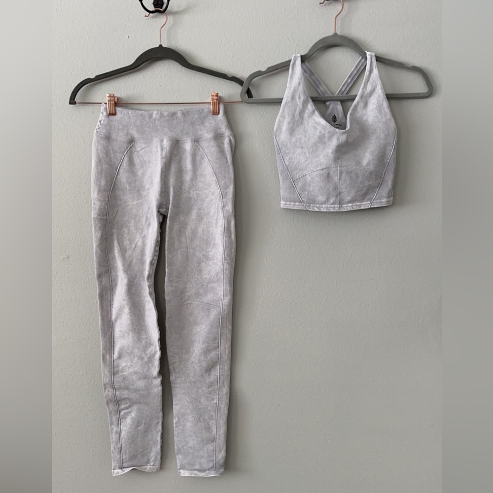 FP Movement Great Karma crop XS/S & leggings M/L set ice grey NWOT ankle length